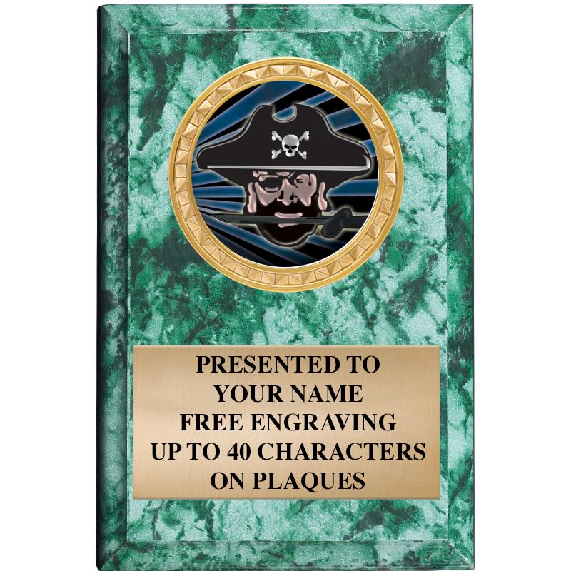 4" X 6" GREEN MBL INSERT PLQ