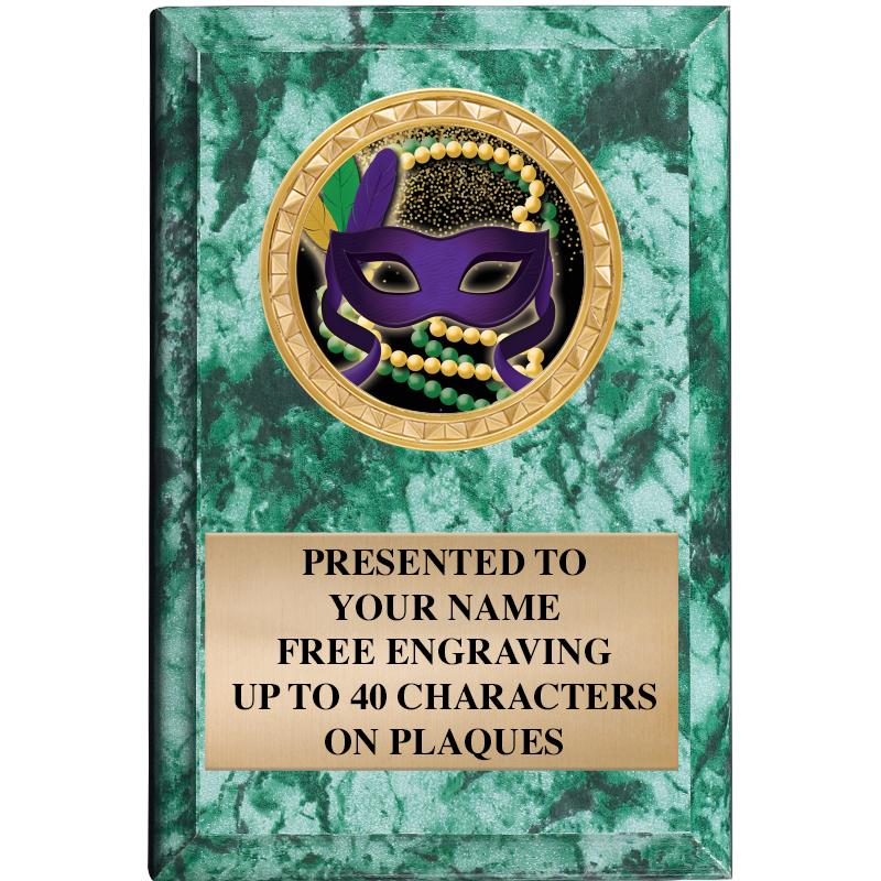 4" X 6" GREEN MBL INSERT PLQ