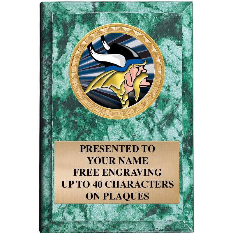 4" X 6" GREEN MBL INSERT PLQ