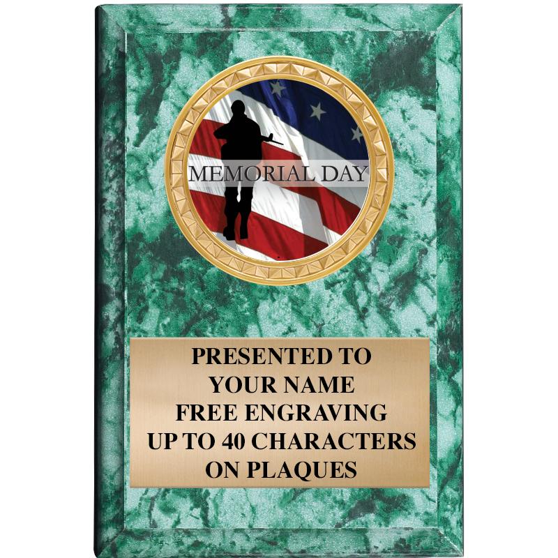 4" X 6" GREEN MBL INSERT PLQ