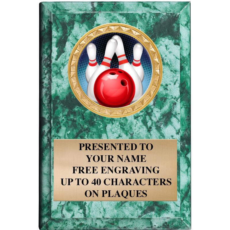 4" X 6" GREEN MBL INSERT PLQ