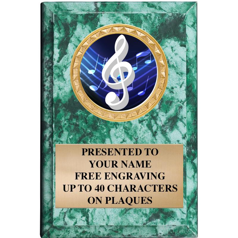 4" X 6" GREEN MBL INSERT PLQ