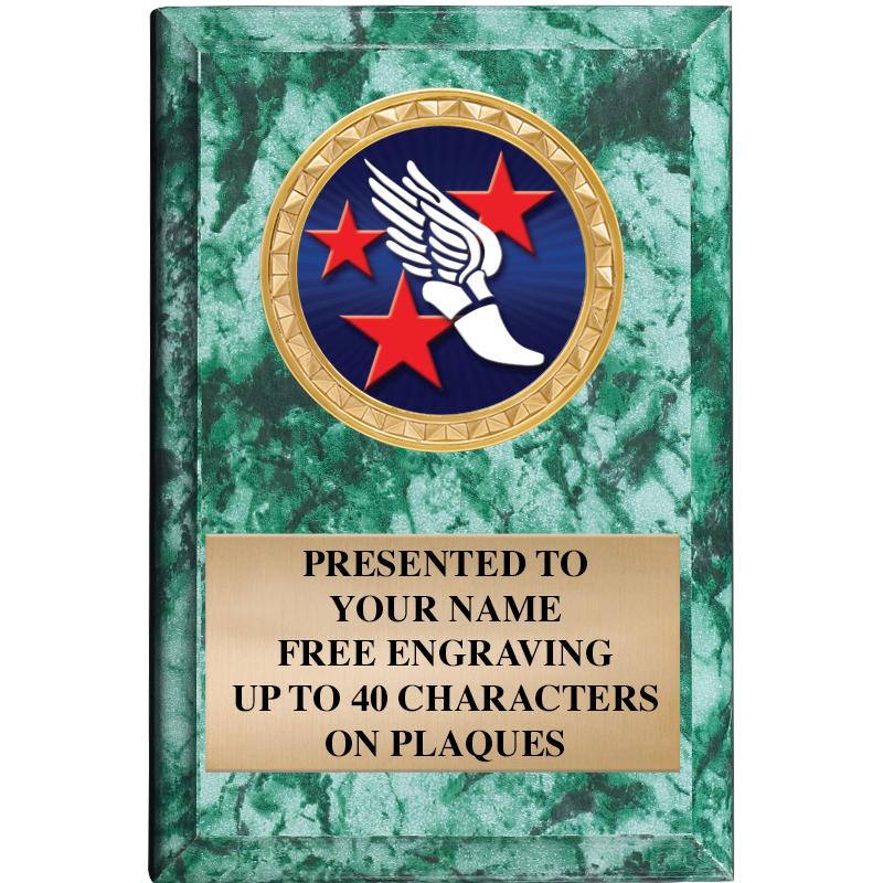 4" X 6" GREEN MBL INSERT PLQ