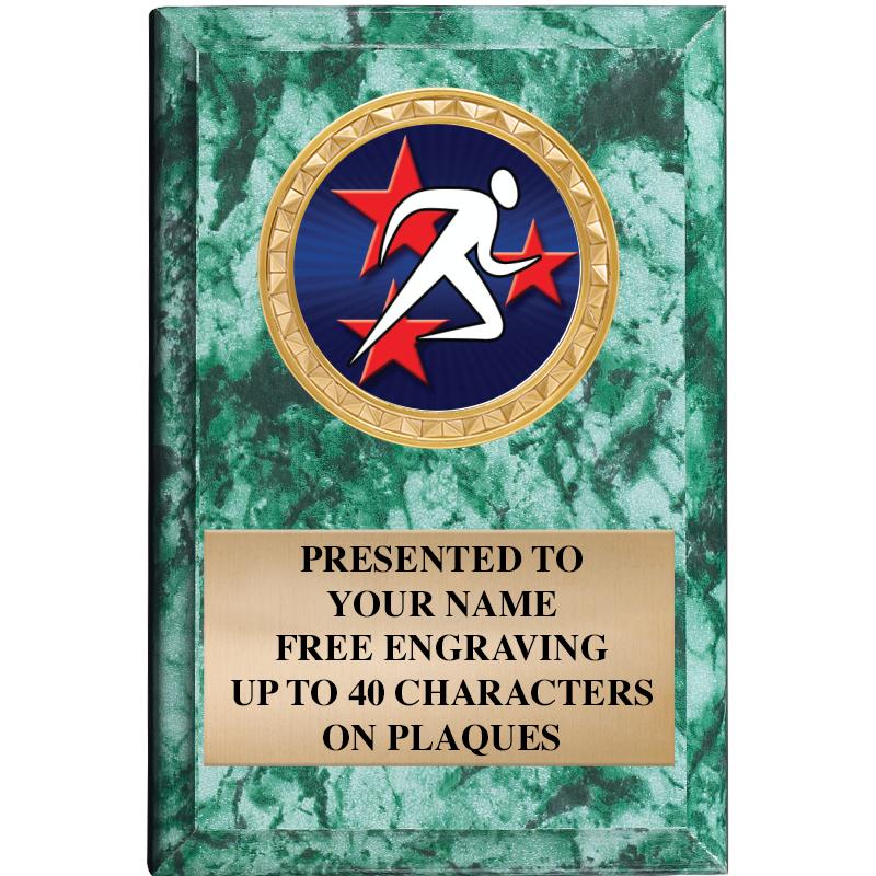 4" X 6" GREEN MBL INSERT PLQ