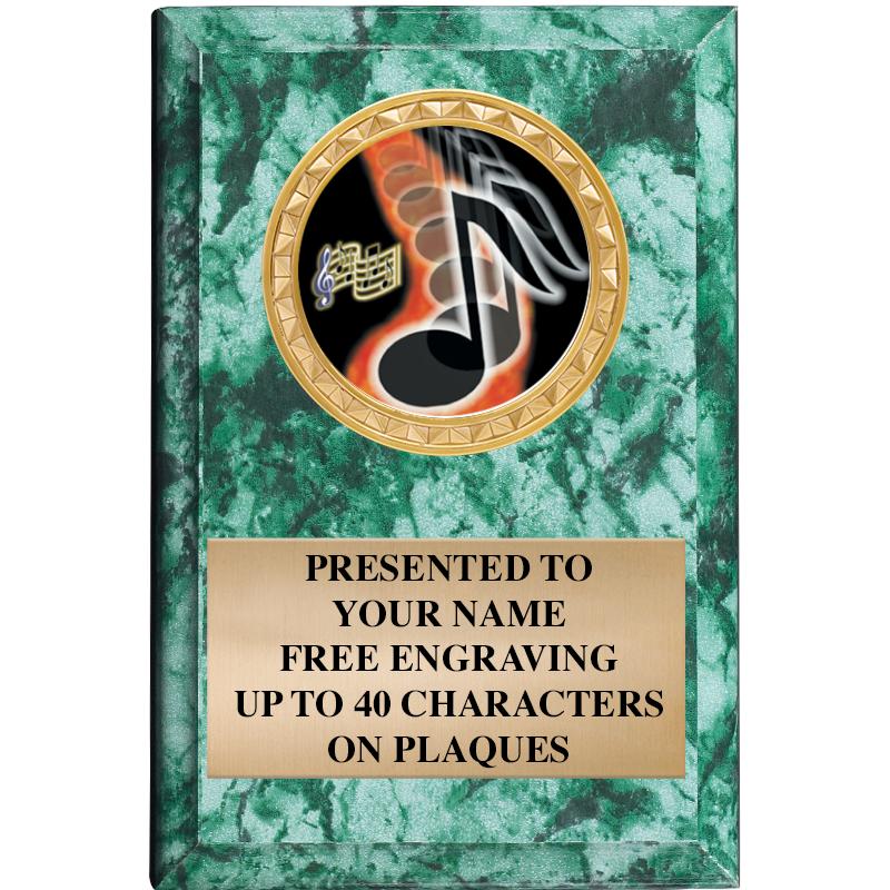 4" X 6" GREEN MBL INSERT PLQ