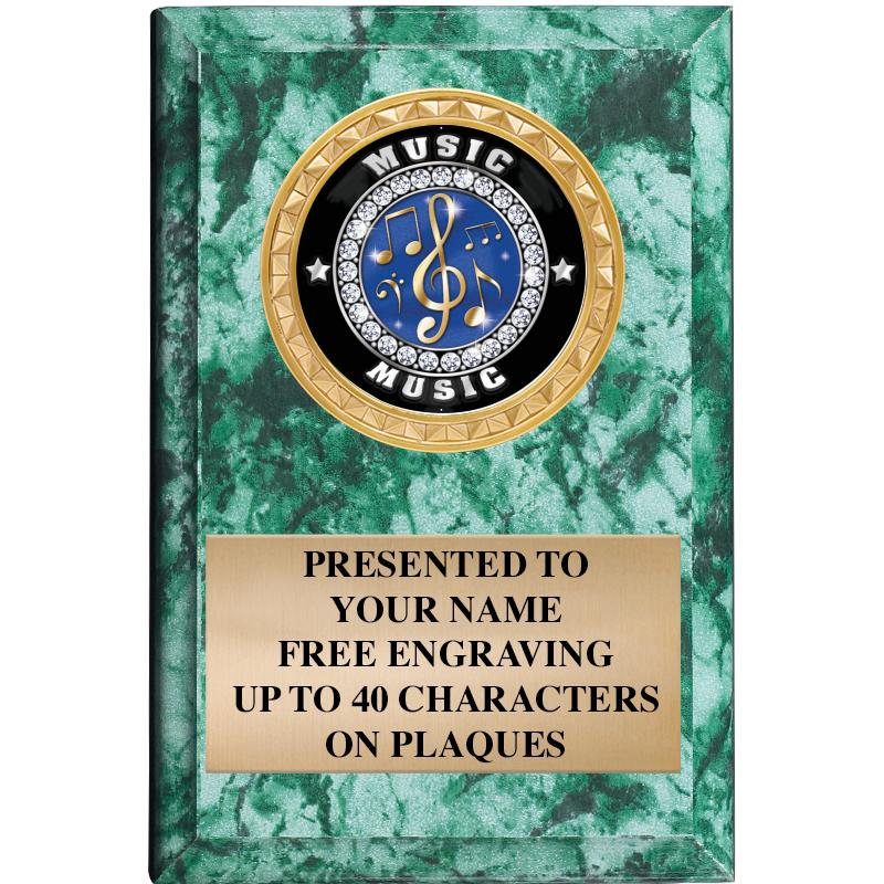 4" X 6" GREEN MBL INSERT PLQ