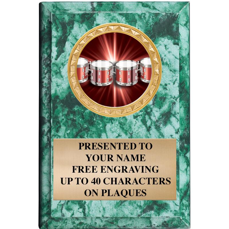 4" X 6" GREEN MBL INSERT PLQ