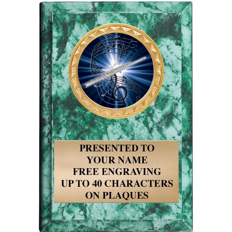 4" X 6" GREEN MBL INSERT PLQ