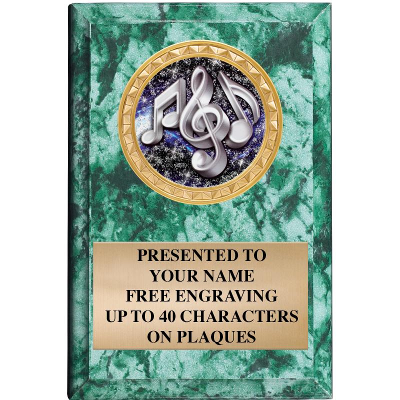 4" X 6" GREEN MBL INSERT PLQ