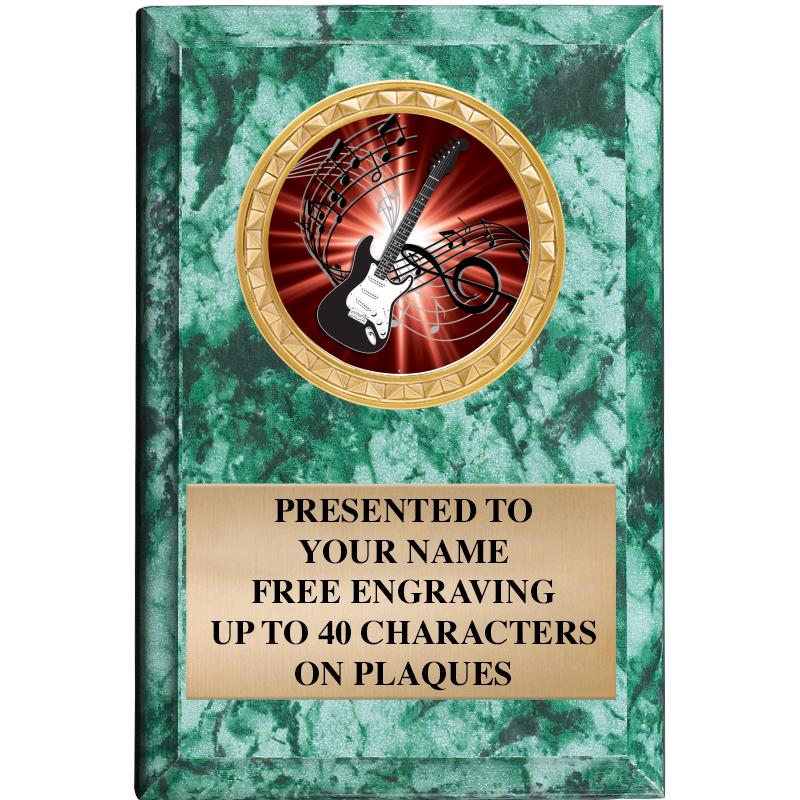 4" X 6" GREEN MBL INSERT PLQ