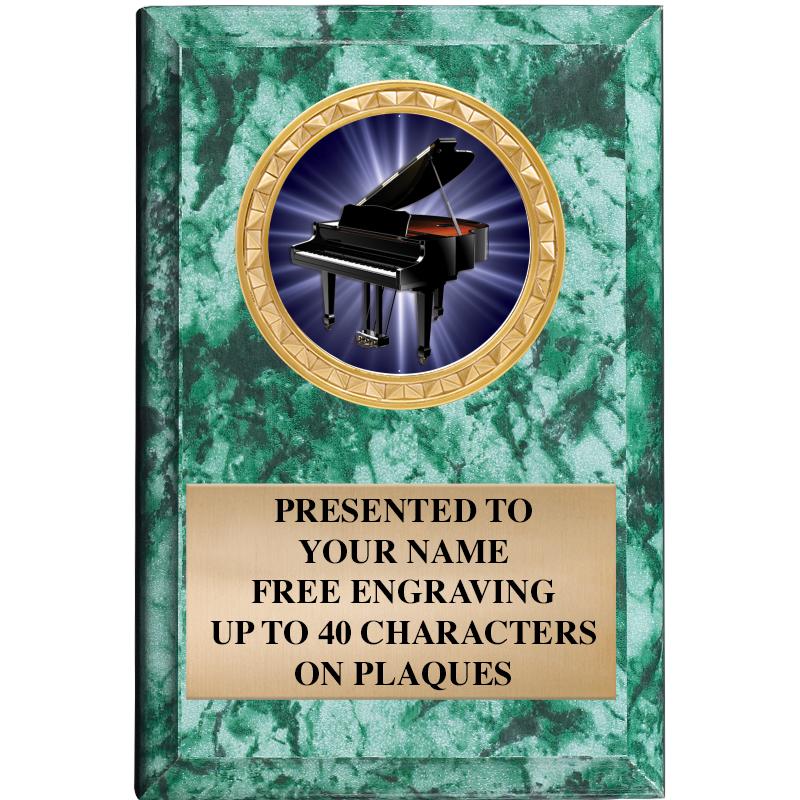 4" X 6" GREEN MBL INSERT PLQ