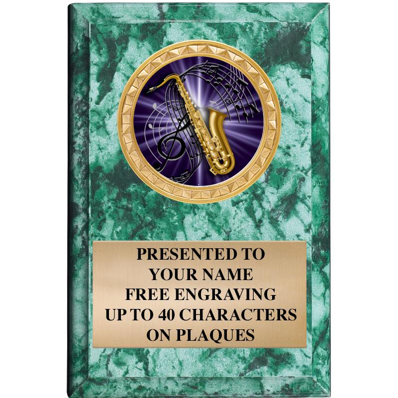 4" X 6" GREEN MBL INSERT PLQ