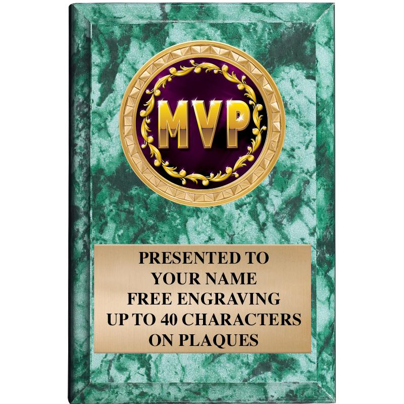 4" X 6" GREEN MBL INSERT PLQ