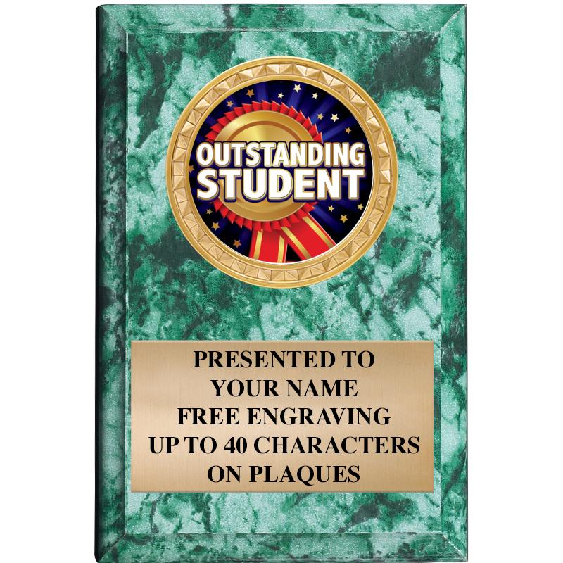 4" X 6" GREEN MBL INSERT PLQ