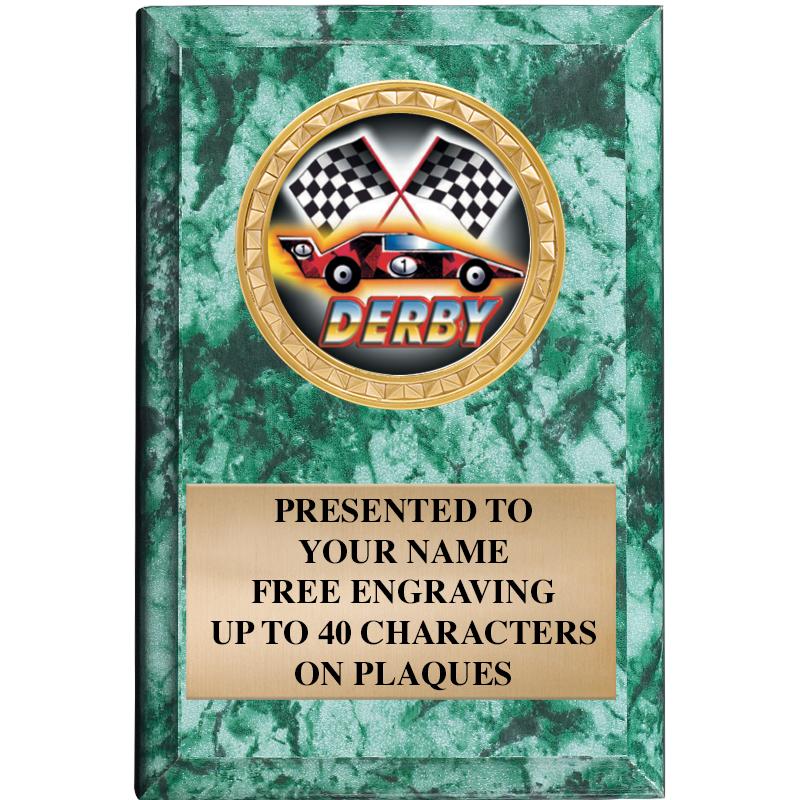 4" X 6" GREEN MBL INSERT PLQ