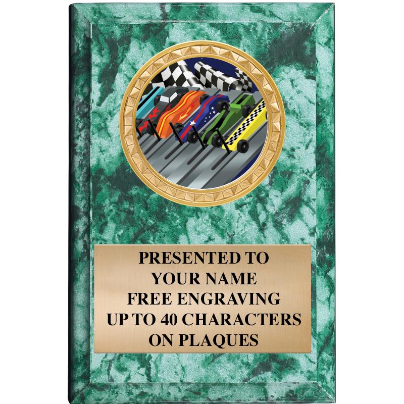 4" X 6" GREEN MBL INSERT PLQ