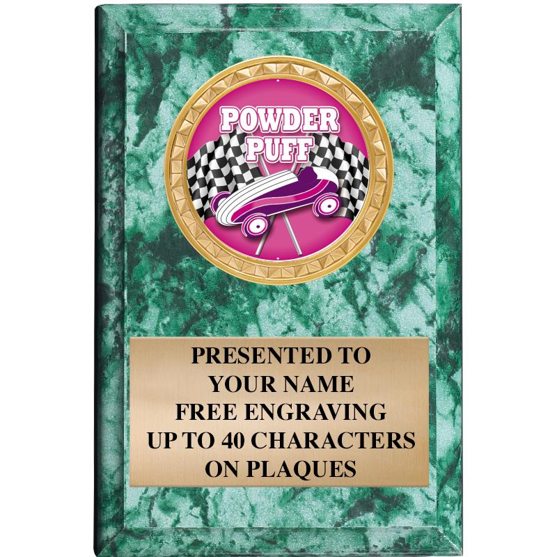 4" X 6" GREEN MBL INSERT PLQ