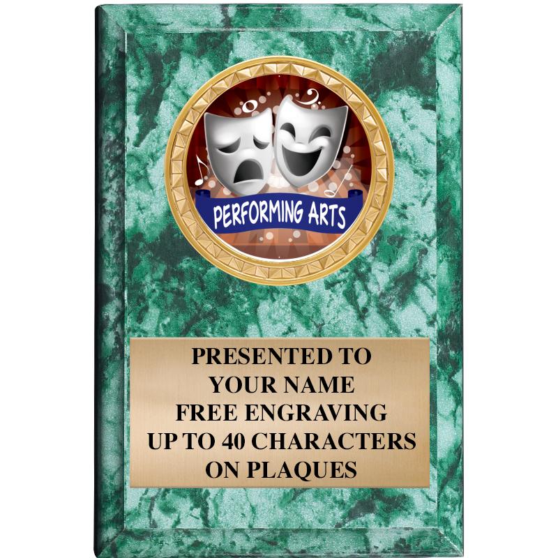 4" X 6" GREEN MBL INSERT PLQ