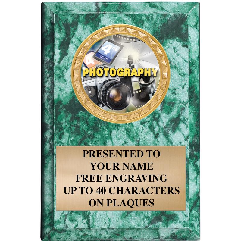 4" X 6" GREEN MBL INSERT PLQ