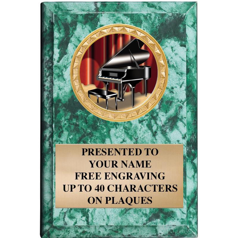 4" X 6" GREEN MBL INSERT PLQ