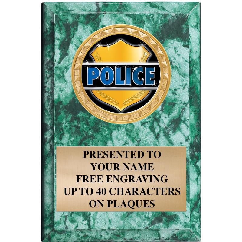 4" X 6" GREEN MBL INSERT PLQ