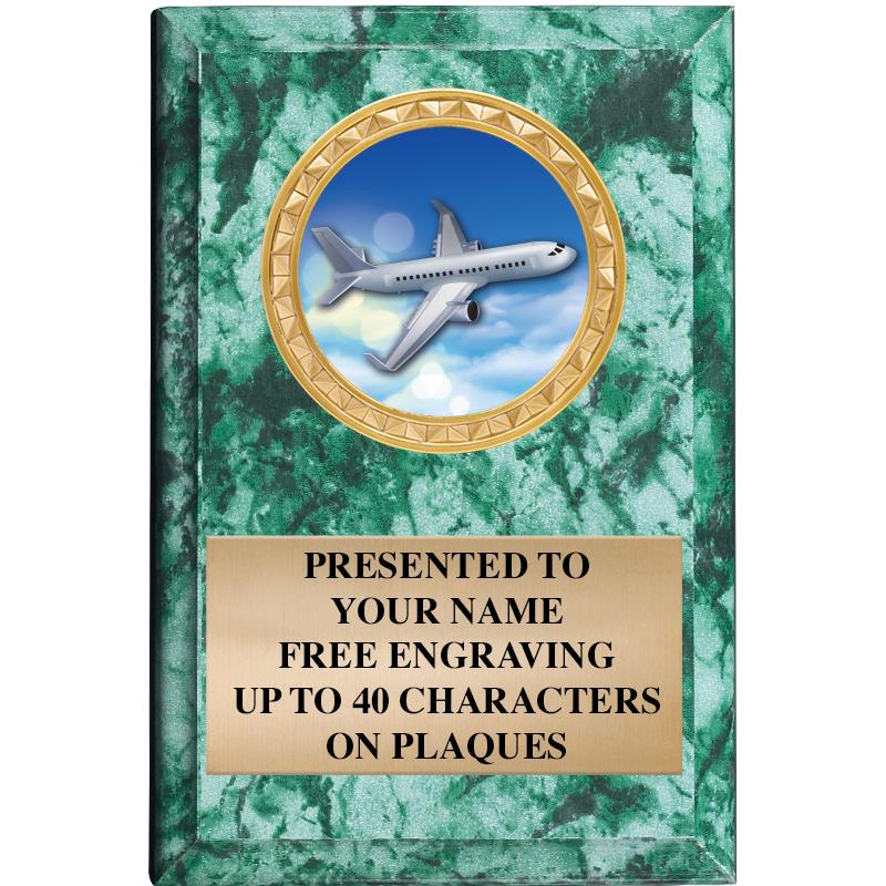 4" X 6" GREEN MBL INSERT PLQ