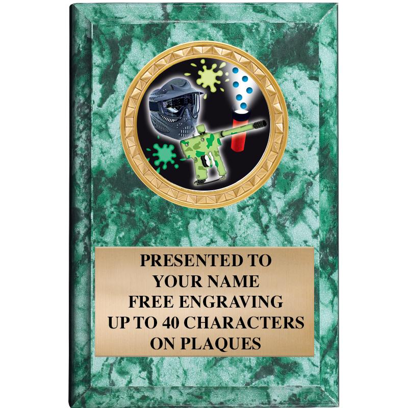 4" X 6" GREEN MBL INSERT PLQ