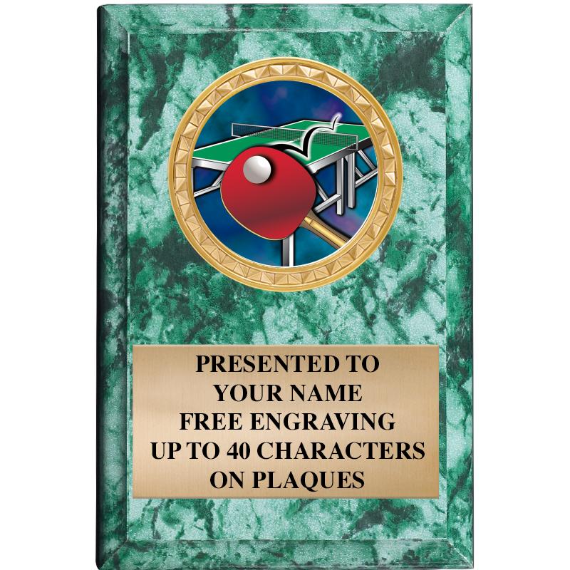 4" X 6" GREEN MBL INSERT PLQ