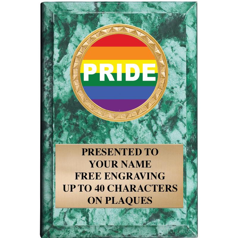 4" X 6" GREEN MBL INSERT PLQ