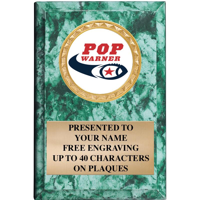 4" X 6" GREEN MBL INSERT PLQ