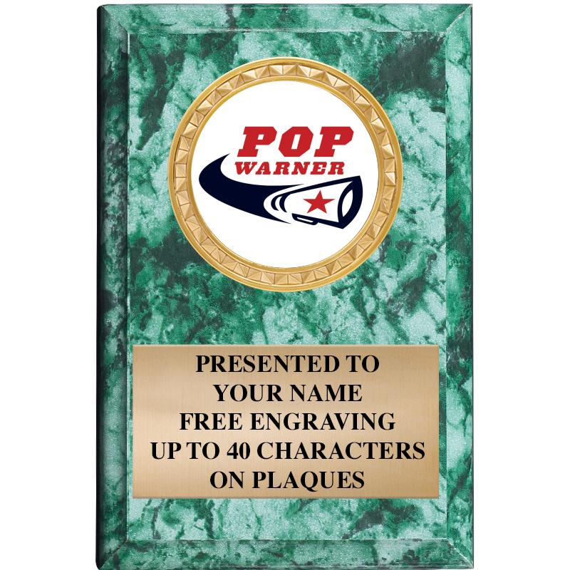 4" X 6" GREEN MBL INSERT PLQ