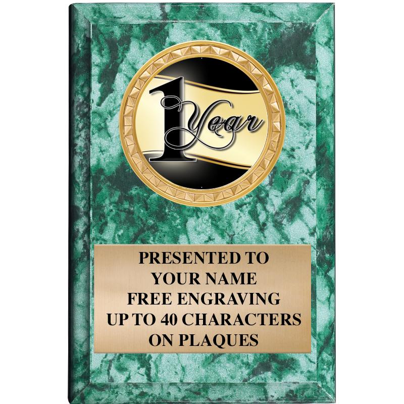 4" X 6" GREEN MBL INSERT PLQ