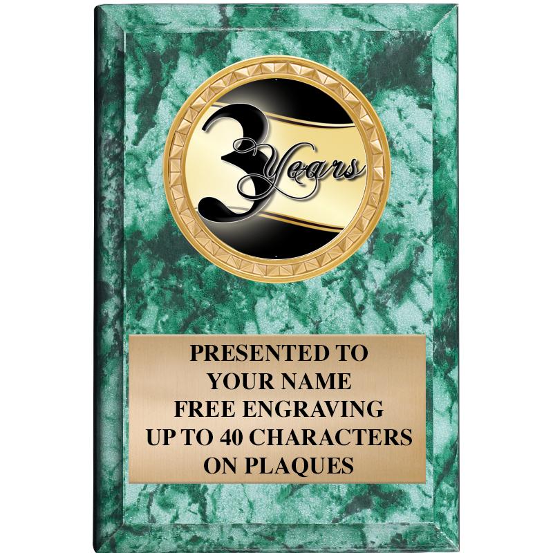 4" X 6" GREEN MBL INSERT PLQ