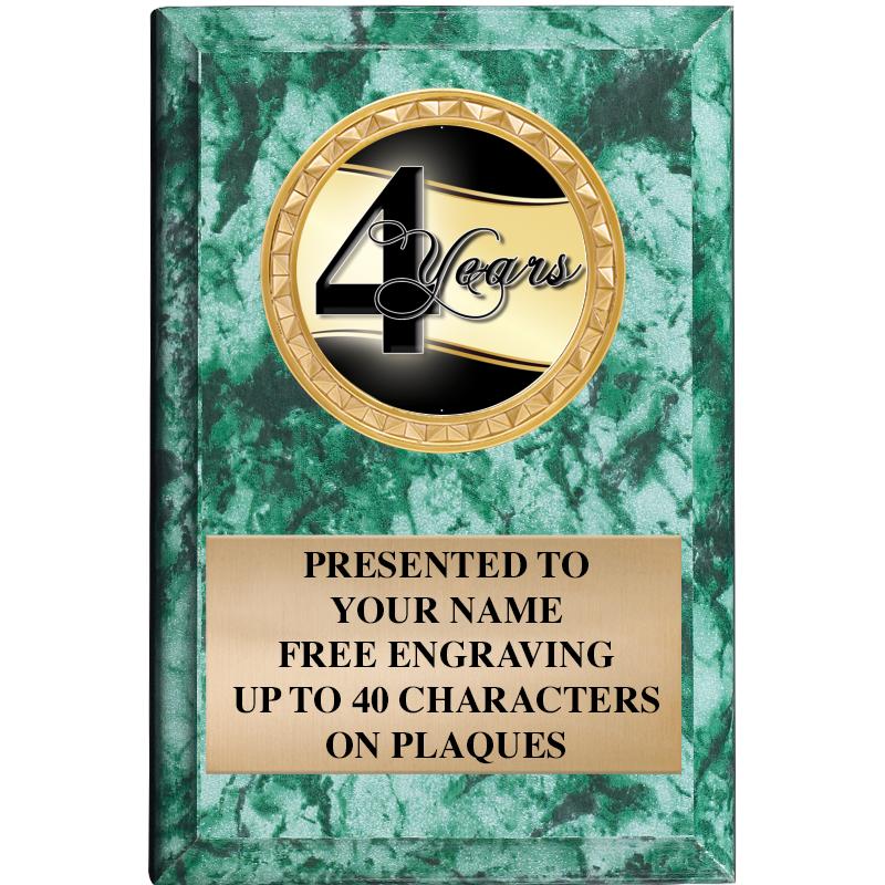 4" X 6" GREEN MBL INSERT PLQ