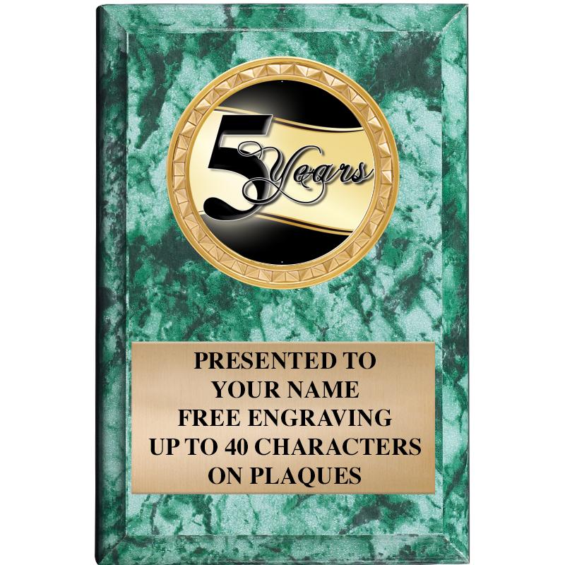 4" X 6" GREEN MBL INSERT PLQ