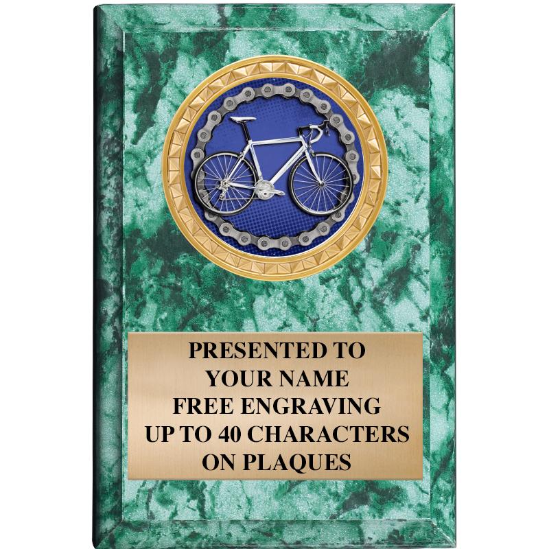 4" X 6" GREEN MBL INSERT PLQ