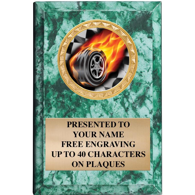 4" X 6" GREEN MBL INSERT PLQ