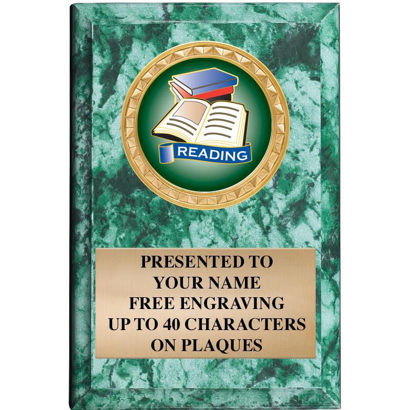 4" X 6" GREEN MBL INSERT PLQ