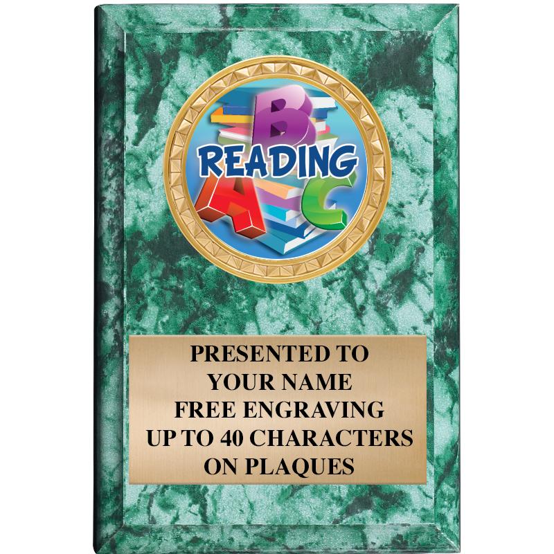 4" X 6" GREEN MBL INSERT PLQ