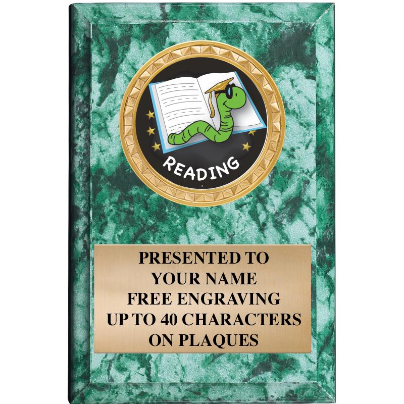 4" X 6" GREEN MBL INSERT PLQ