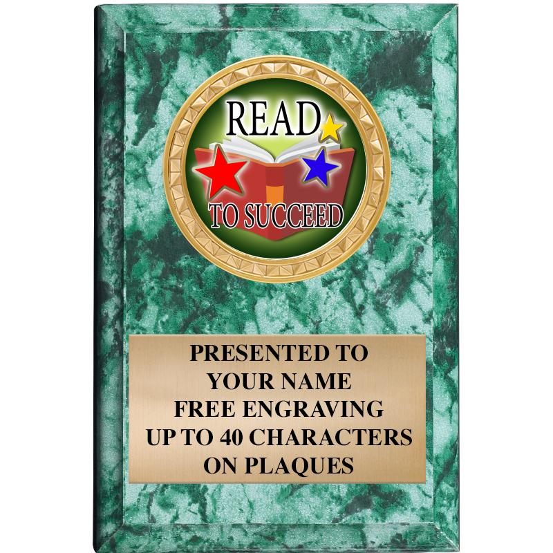 4" X 6" GREEN MBL INSERT PLQ