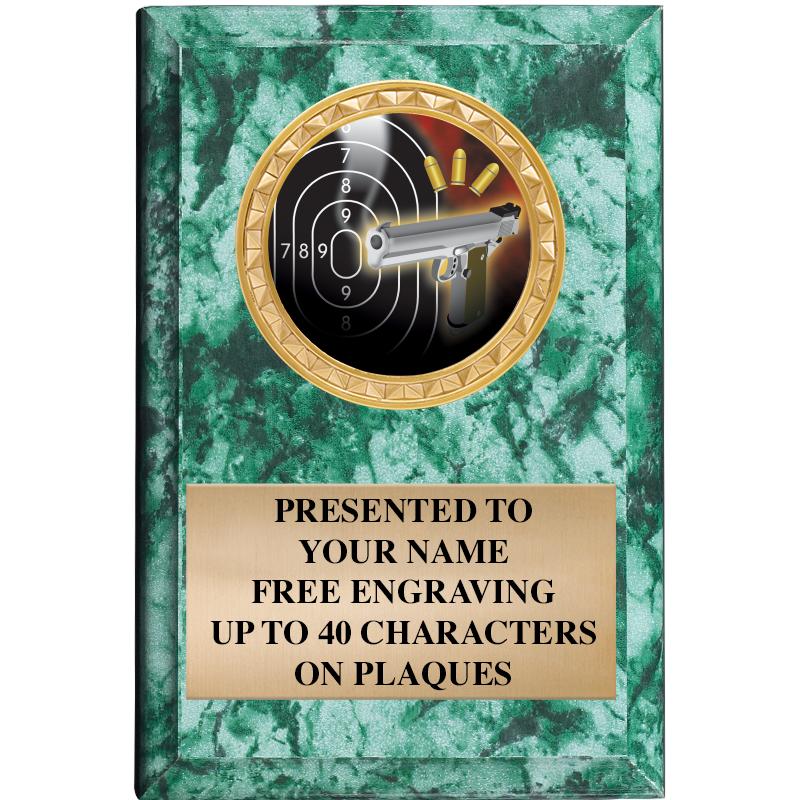 4" X 6" GREEN MBL INSERT PLQ