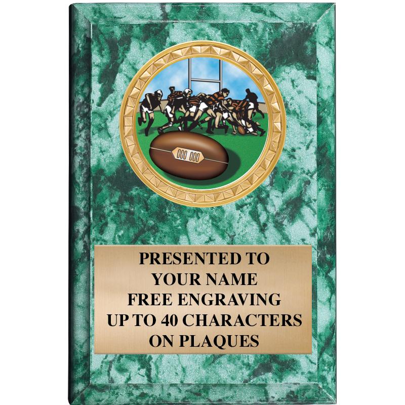 4" X 6" GREEN MBL INSERT PLQ