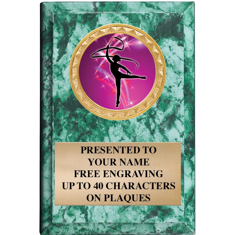 4" X 6" GREEN MBL INSERT PLQ