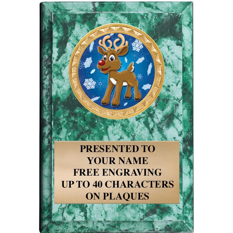 4" X 6" GREEN MBL INSERT PLQ