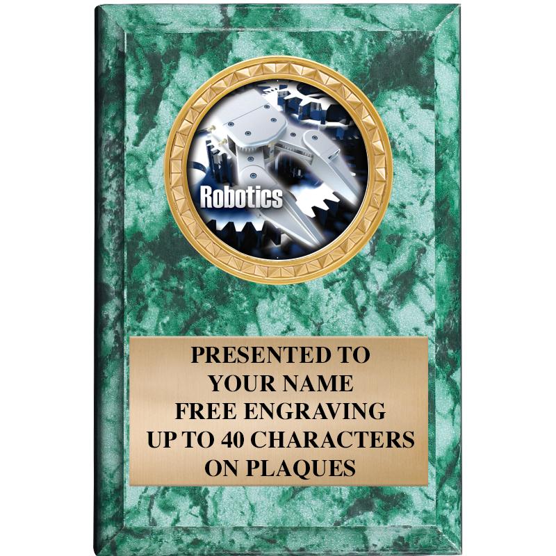 4" X 6" GREEN MBL INSERT PLQ