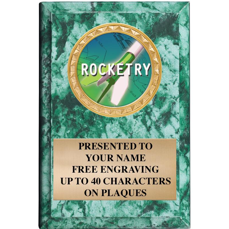 4" X 6" GREEN MBL INSERT PLQ