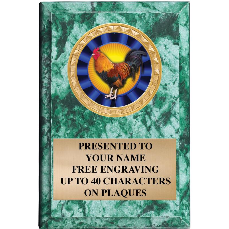 4" X 6" GREEN MBL INSERT PLQ