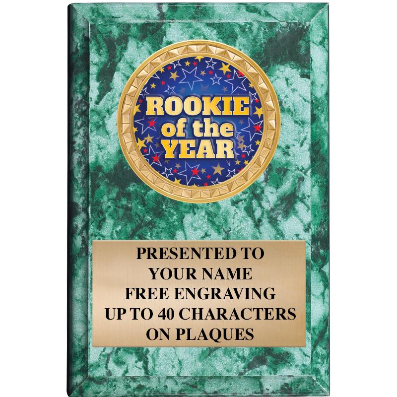 4" X 6" GREEN MBL INSERT PLQ