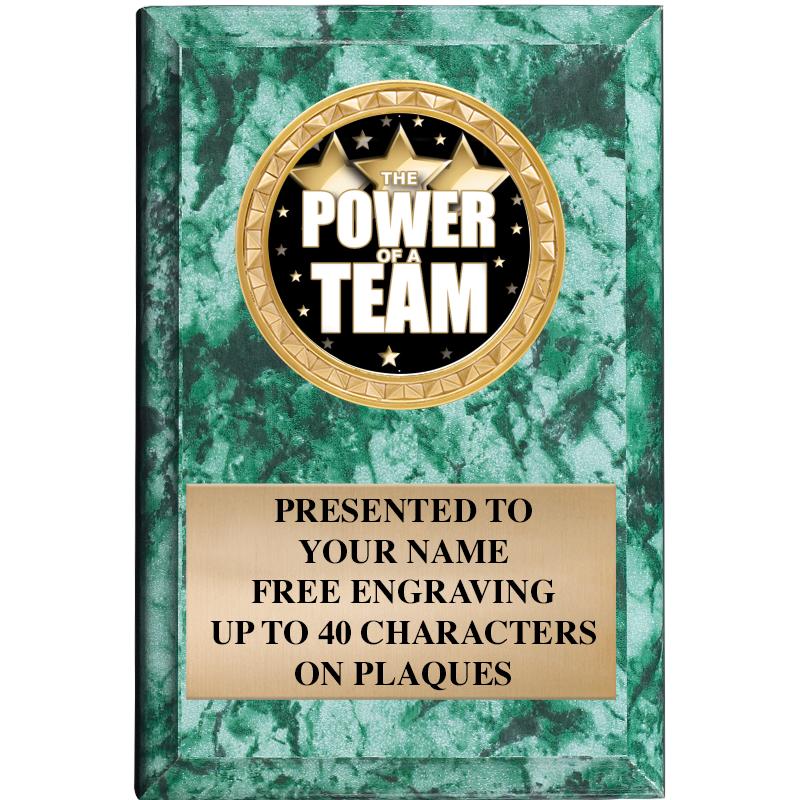 4" X 6" GREEN MBL INSERT PLQ